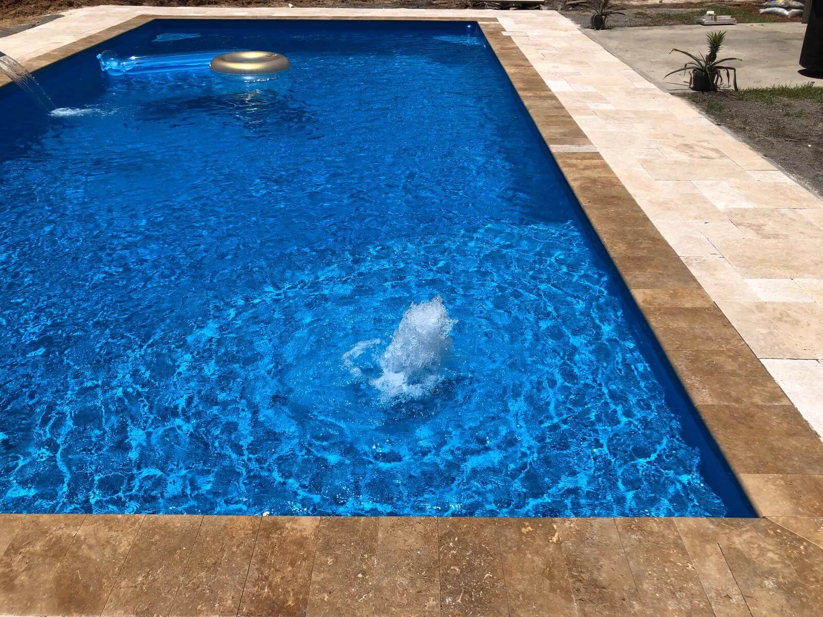 Beautiful fiberglass pool — finance your dream
