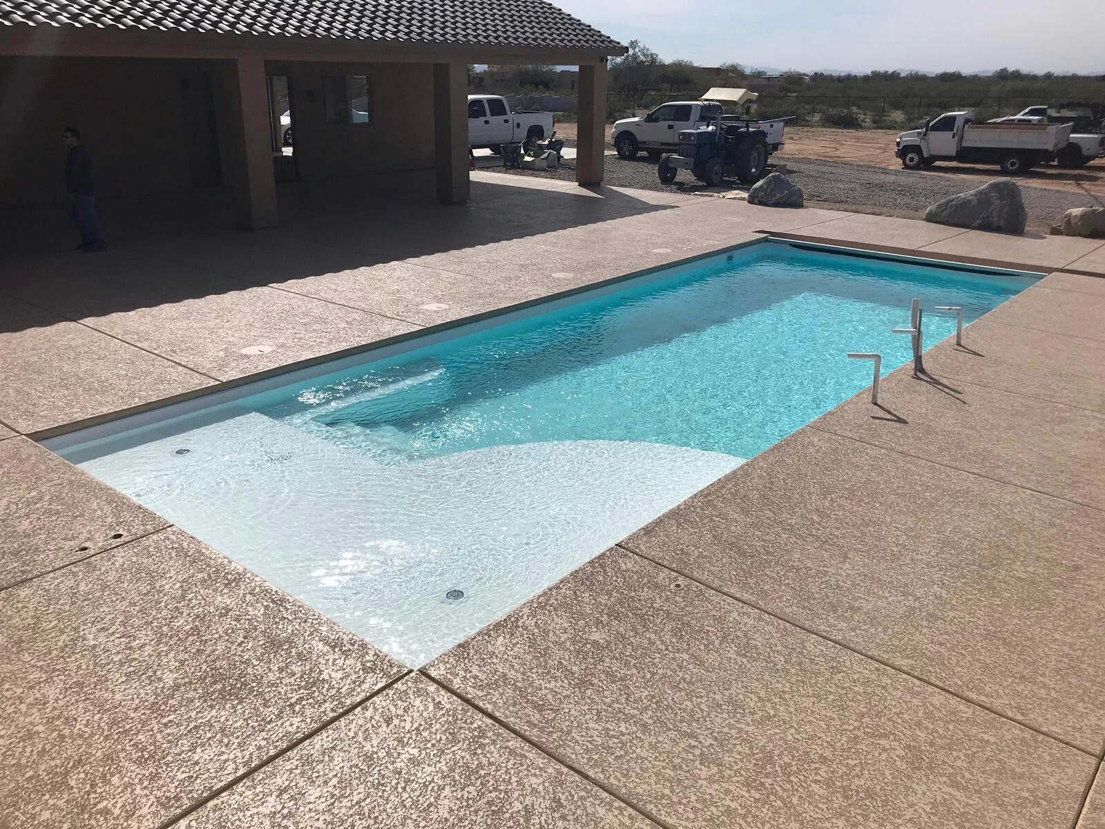 Happy pool owners