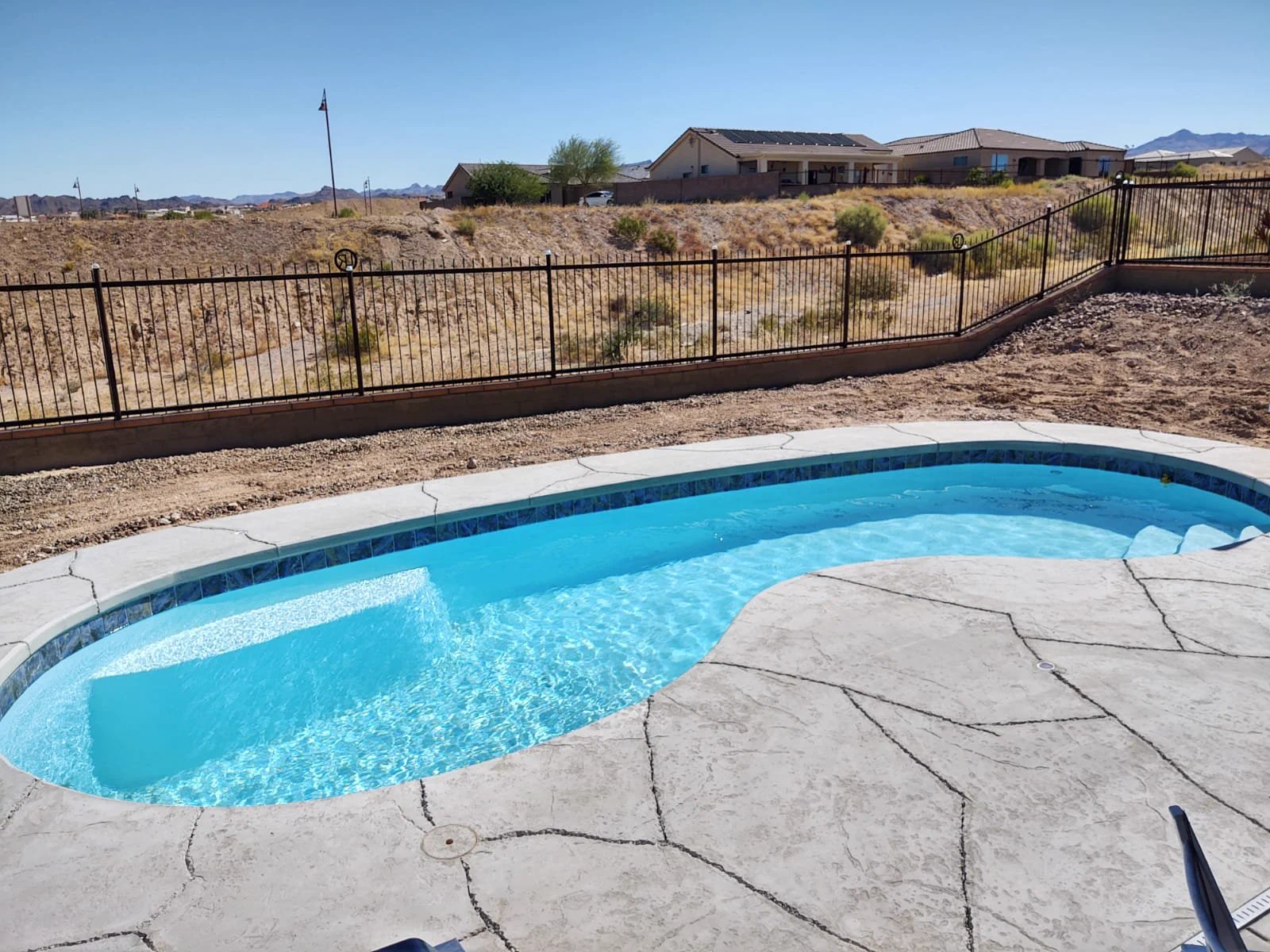 White fiberglass pool