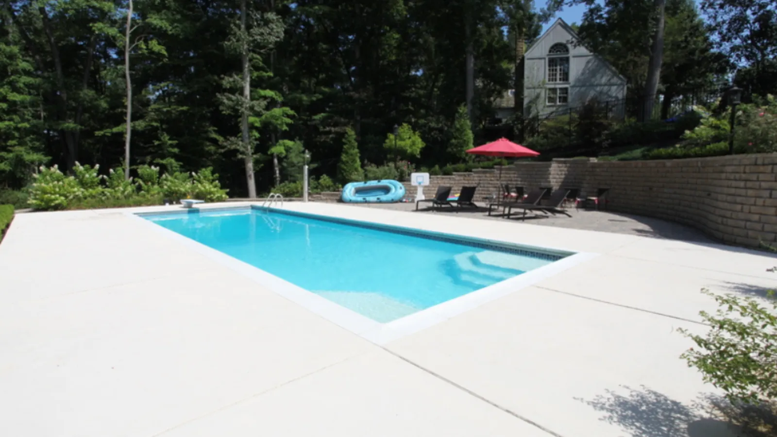 Fiberglass pool installation in Madison County, Ohio
